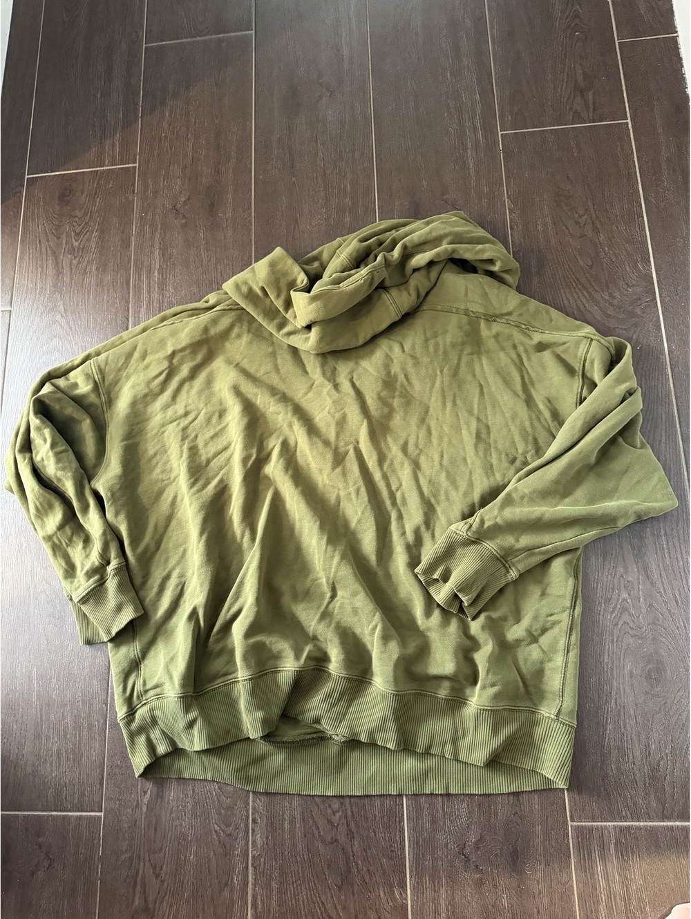 We the free oversized slouchy olive green pullover hoodie XL - Picture 2 of 4